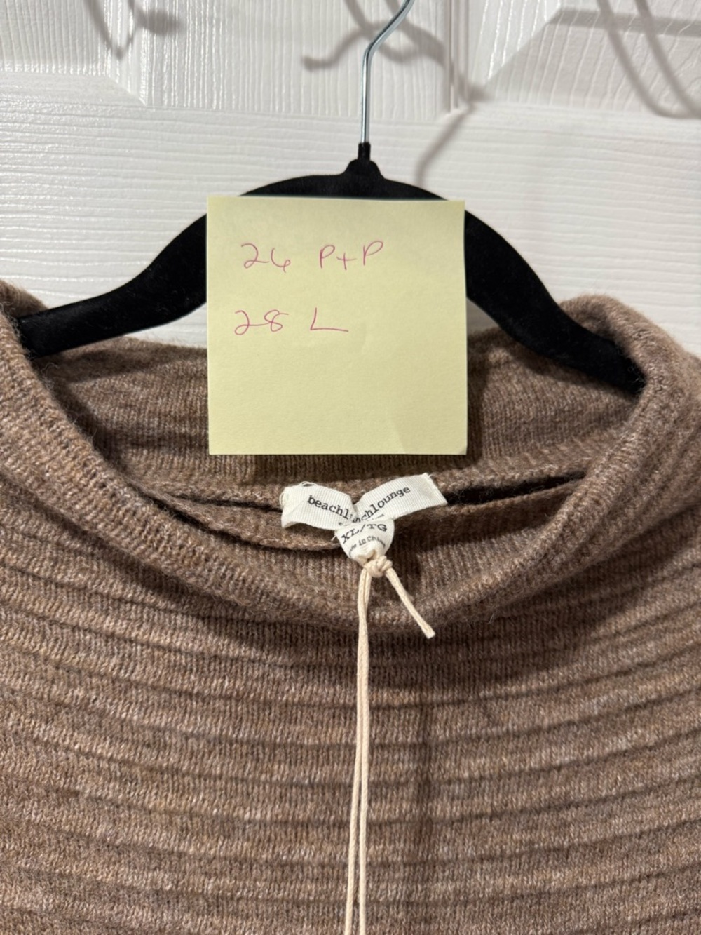 NWT beach lunch lounge Ribbed Mock Neck Sweater in Brown - Picture 9 of 9